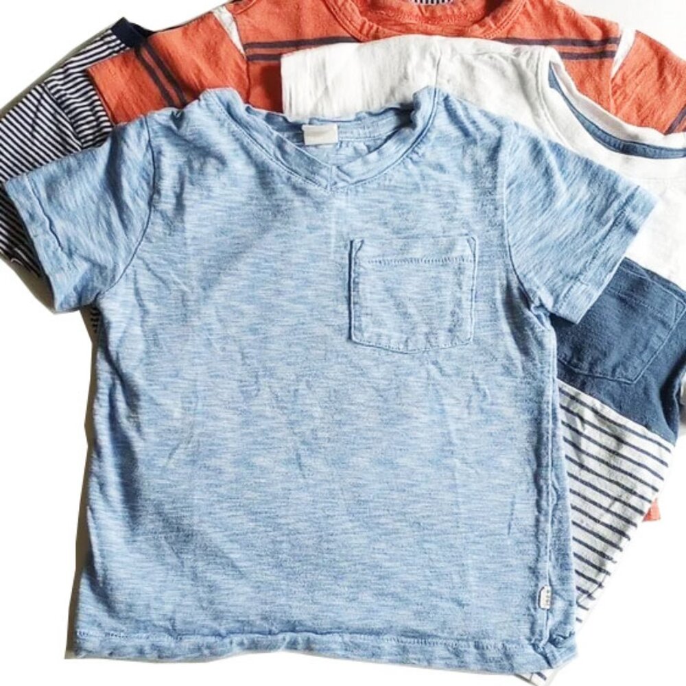 4 Baby Gap 1969 Pocket Short Sleeve T-shirts 2T All Stripes